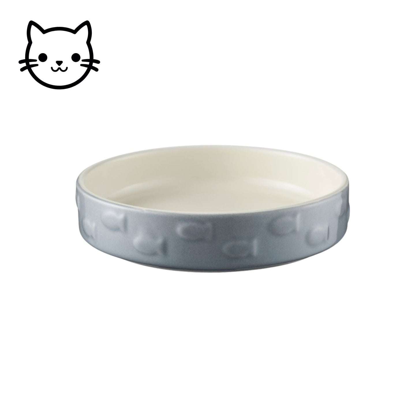 Mason Cash Signature Grey Fish Cat Bowl - 12 cm - Green Coco