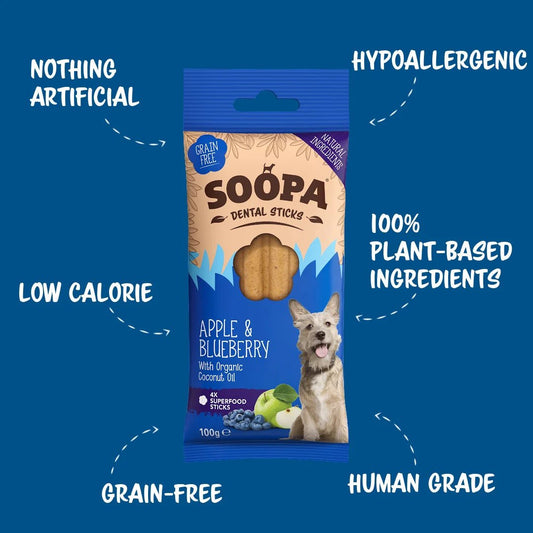 Soopa Dental Sticks - Apple & Blueberry - Green Coco