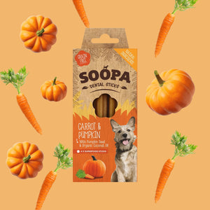 10 X Soopa Dental Sticks - Carrot & Pumpkin - Green Coco