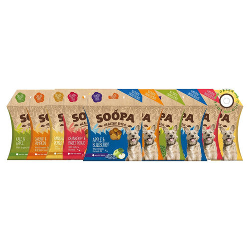 10 X - Soopa Healthy Bites Dog Treats Variety Bundle - Green Coco