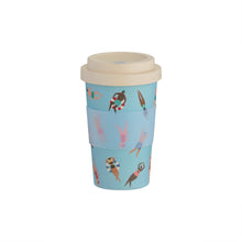 Load image into Gallery viewer, Reusable Travel Bamboo Coffee and Tea Cup - Active Blue 380 ml - Green Coco
