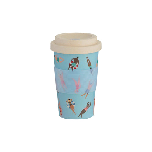 Reusable Travel Bamboo Coffee and Tea Cup - Active Blue 380 ml - Green Coco