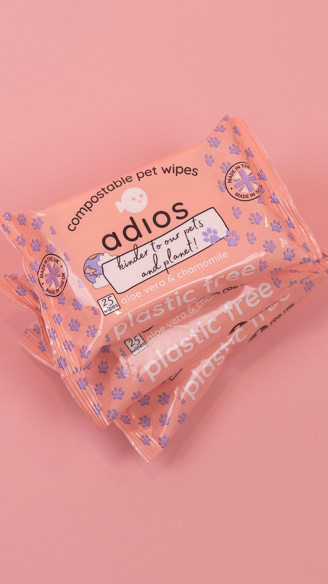 Adios Biodegradable & Compostable Pet Wipes - Green Coco