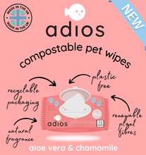 Load image into Gallery viewer, Adios Biodegradable &amp;  Compostable Pet Wipes - Green Coco
