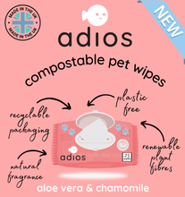 Load image into Gallery viewer, Adios Biodegradable &  Compostable Pet Wipes - Green Coco
