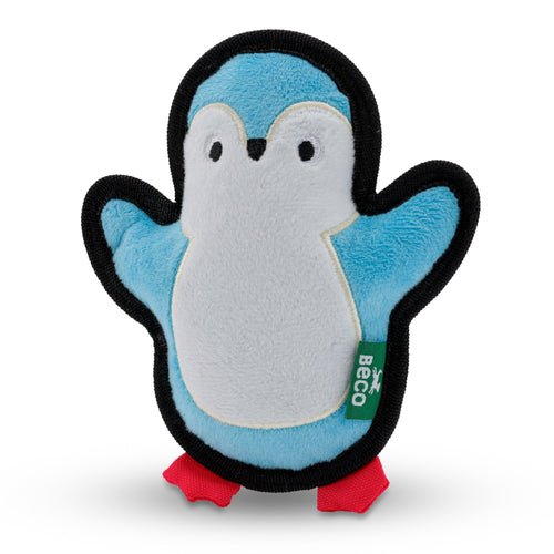 Beco Eco-Friendly Dog Small Toy with Squeaker-  Recycled Plastic Penguin - Green Coco
