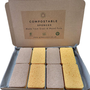 Biodegradable & Compostable Sponges with Non-Scratch Scourer - Green Coco