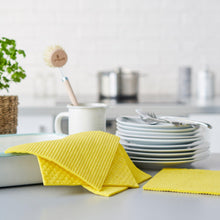 Load image into Gallery viewer, Compostable &amp; Biodegradable Sponge Cloths - Yellow - Green Coco
