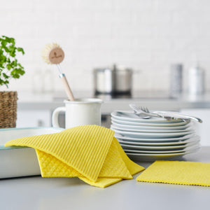 Compostable & Biodegradable Sponge Cloths - Yellow - Green Coco