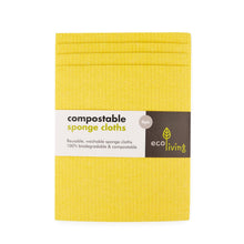 Load image into Gallery viewer, Compostable &amp; Biodegradable Sponge Cloths - Yellow - Green Coco
