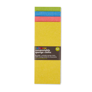 Eco Living Compostable Cleaning Sponge Cloths - Rainbow - Green Coco