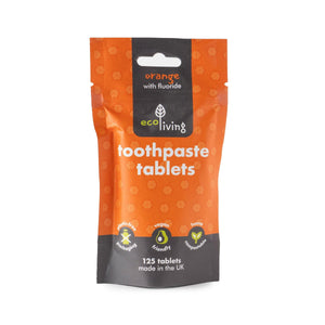 Eco Living Toothpaste Tablets with Fluoride - Orange - Green Coco
