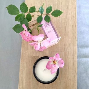 Little Soap Company Artisan Hand Poured Candle - Rose Geranium Scent - Green Coco