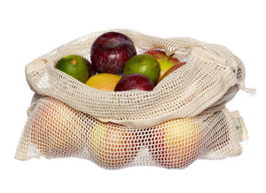 Reusable Organic Cotton Produce Bags - Set of 3 - Green Coco