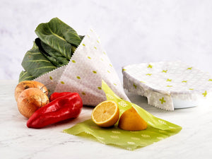 Reusable Plastic Free Food Wraps - Set of 3 - Green Coco