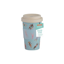 Load image into Gallery viewer, Reusable Travel Bamboo Coffee and Tea Cup - Active Blue 380 ml - Green Coco
