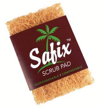 Safix Coconut Fibre Scrub Pad & Soap Rest - Green Coco