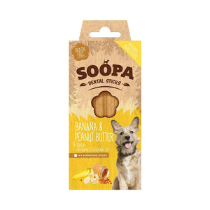 Soopa Dental Sticks - Banana & Peanut Butter - Green Coco