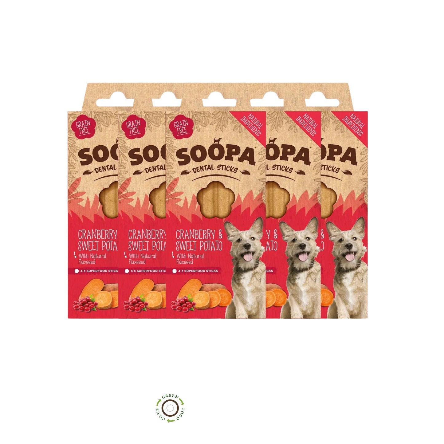 Soopa Dental Sticks - Cranberry & Potato - Green Coco