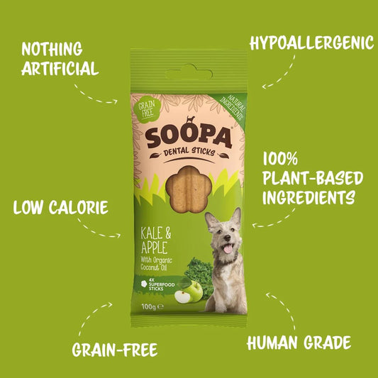 Soopa Dental Sticks - Kale & Apple - Green Coco