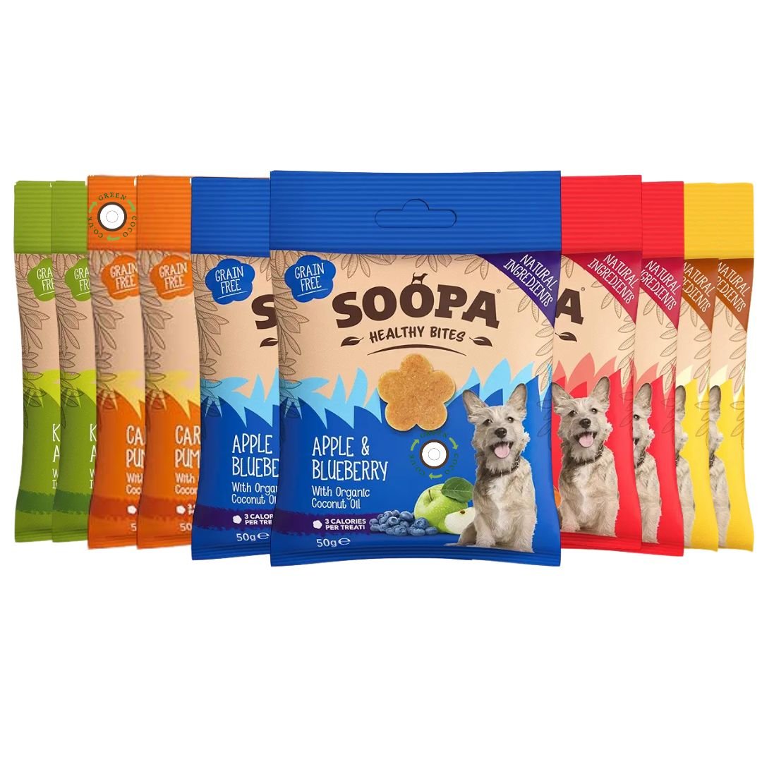 10 X - Soopa Healthy Bites Dog Treats Variety Bundle - Green Coco