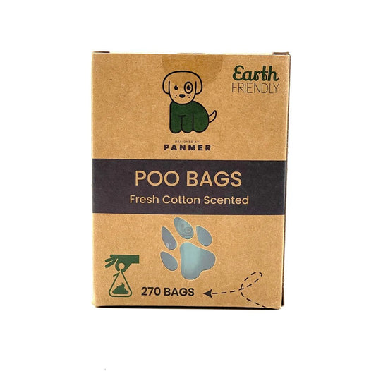 270 Panmer Earth Friendly Dog Poop Bags On Rolls - Fresh Cotton Scented - Green Coco