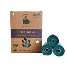 Load image into Gallery viewer, 270 Panmer Earth Friendly Dog Poop Bags On Rolls - Fresh Cotton Scented - Green Coco
