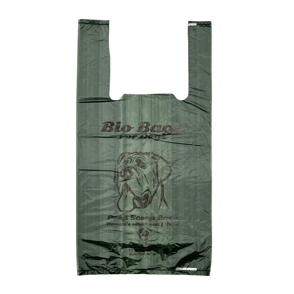 Bio Bags Large Dog Poop Bags with Handles Flat Packed - Value Packs - Green Coco