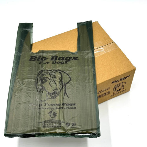 Bio Bags Large Dog Poop Bags with Handles Flat Packed - Value Packs - Green Coco