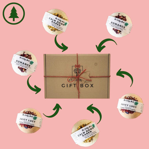 Christmas Gift Box - 6 Bath Bombs Set - Green Coco