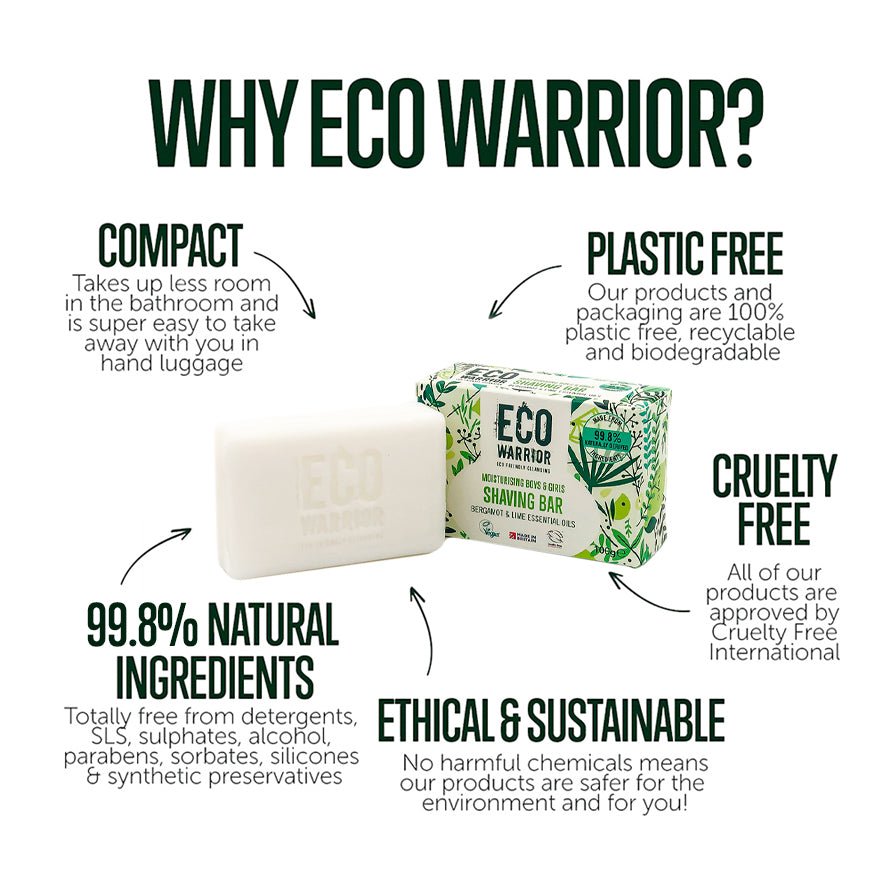 Eco Warrior Boys & Girls Shaving Bar - 100 g - Green Coco