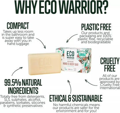 Eco Warrior Hand & Body Soap Bar - 100 g - Green Coco