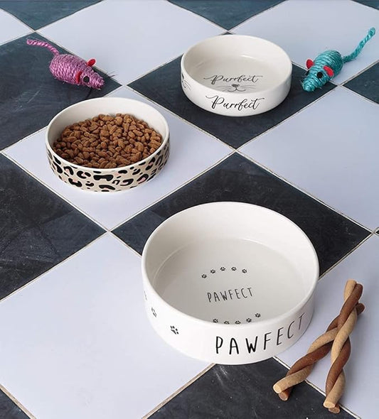 Mason Cash Leopard Print Pet Bowl - 13 cm - Green Coco