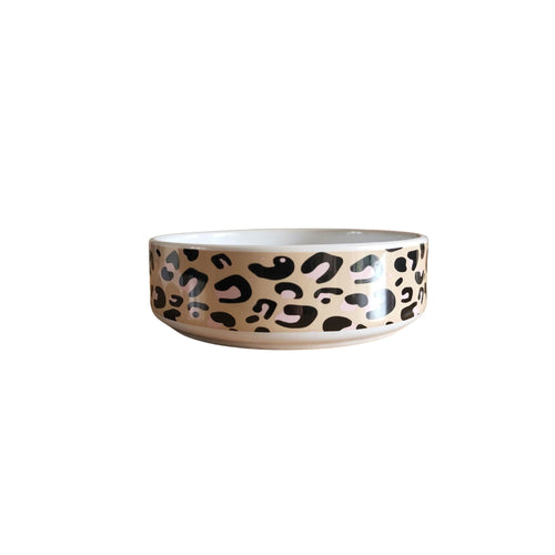 Mason Cash Leopard Print Pet Bowl - 13 cm - Green Coco