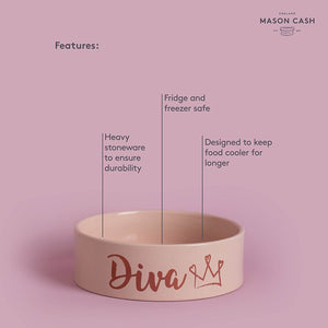 Mason Cash Pet Diva Pink Bowl - 14 cm - Green Coco