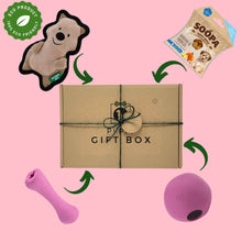 Load image into Gallery viewer, Puppy Gift Box - The Little Pup Pink Box - Green Coco
