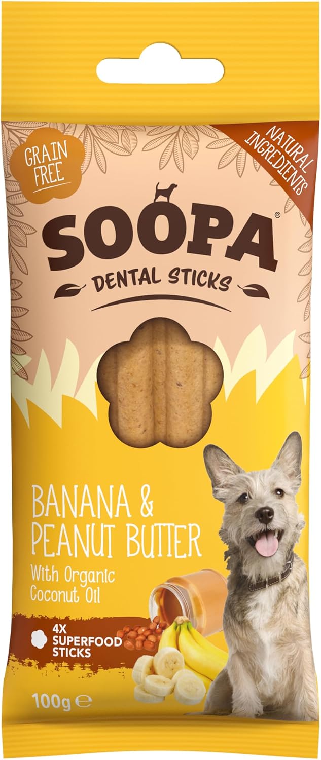 Soopa Dental Sticks - Banana & Peanut Butter - Green Coco