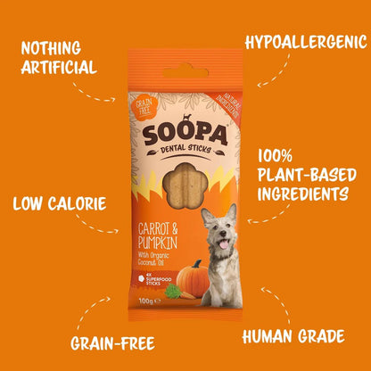 Soopa Dental Sticks - Carrot & Pumpkin - Green Coco