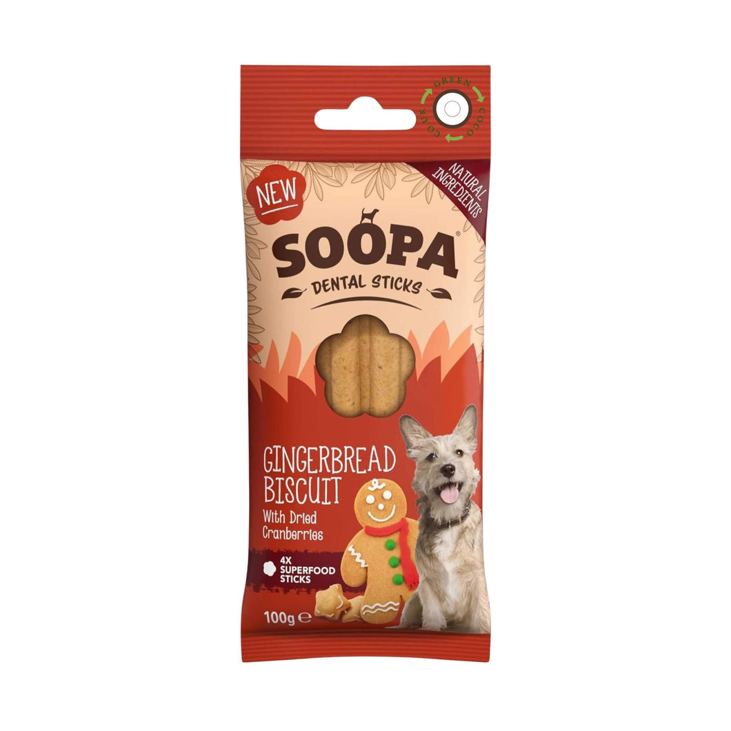 Soopa Dental Sticks - Gingerbread Biscuit - Green Coco