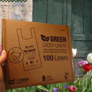 100 % Compostable Caddy Liners - 7 Litre - Green Coco