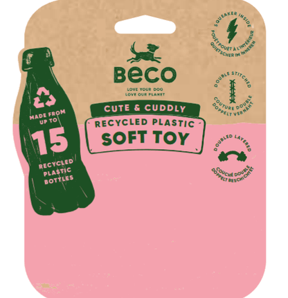 Beco Eco Recycled Dog Soft Toy - Toby The Teddy - Green Coco