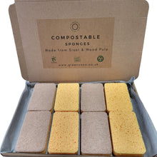 Load image into Gallery viewer, Biodegradable &amp; Compostable Sponges with Non-Scratch Scourer - Green Coco
