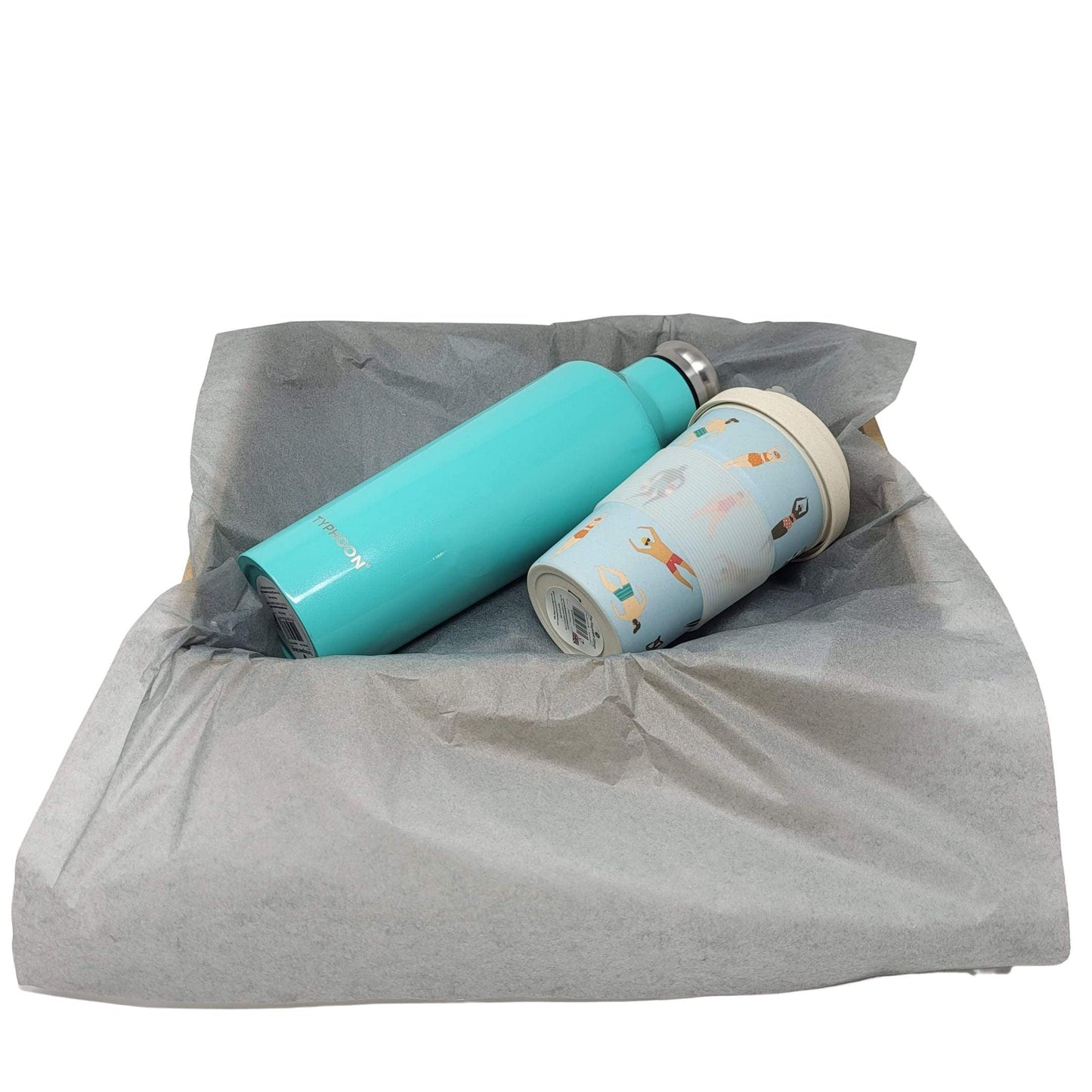 Eco-Friendly Gift Box -Reusable Stainless Steel Bottle and Coffee Cup - Green Coco