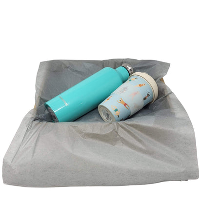 Eco-Friendly Gift Box -Reusable Stainless Steel Bottle and Coffee Cup - Green Coco