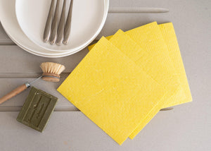 Compostable & Biodegradable Sponge Cloths - Yellow - Green Coco