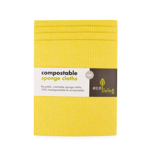 Compostable & Biodegradable Sponge Cloths - Yellow - Green Coco