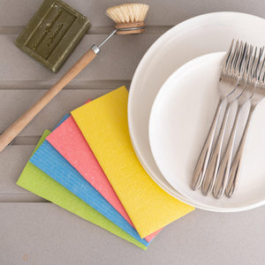 Eco Living Compostable Cleaning Sponge Cloths - Rainbow - Green Coco