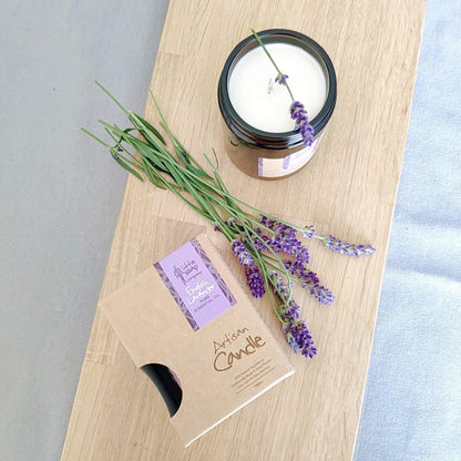 Little Soap Company Artisan Hand Poured Candle - English Lavender Scent - Green Coco