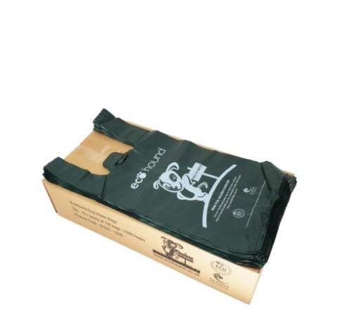 Ecohound 2000 MEGA DEAL Large Dog Poop Bags with Handles & Hanging Tab - Green Coco