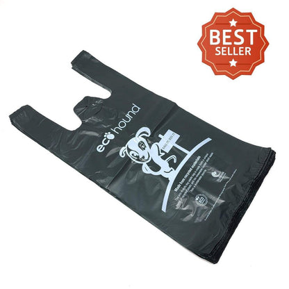 Ecohound LARGE Dog Poop Bags -VALUE PACKS with Handles & Hanging Tab - Green Coco